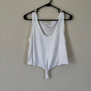 H&M White Tie-Front Tank Top